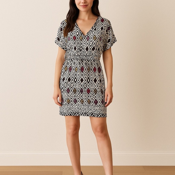 TWELFTH STREET by Cynthia Vincent Silk Print Dress - Picture 1 of 9